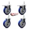 Service Caster 5 Inch Blue Polyurethane Swivel 34 Inch Threaded Stem Caster Set 2 Total Lock Brakes SCC-TSTTL20S514-PPUB-BLUE-34212-2-S2 - alternate 3